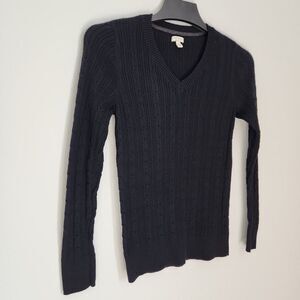 Sonoma Womens black small sweater knit inspired vneck‎ sweater
